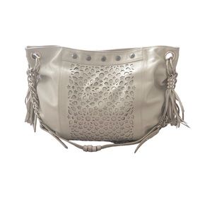 Beautiful cream leather Azaya Blue purse